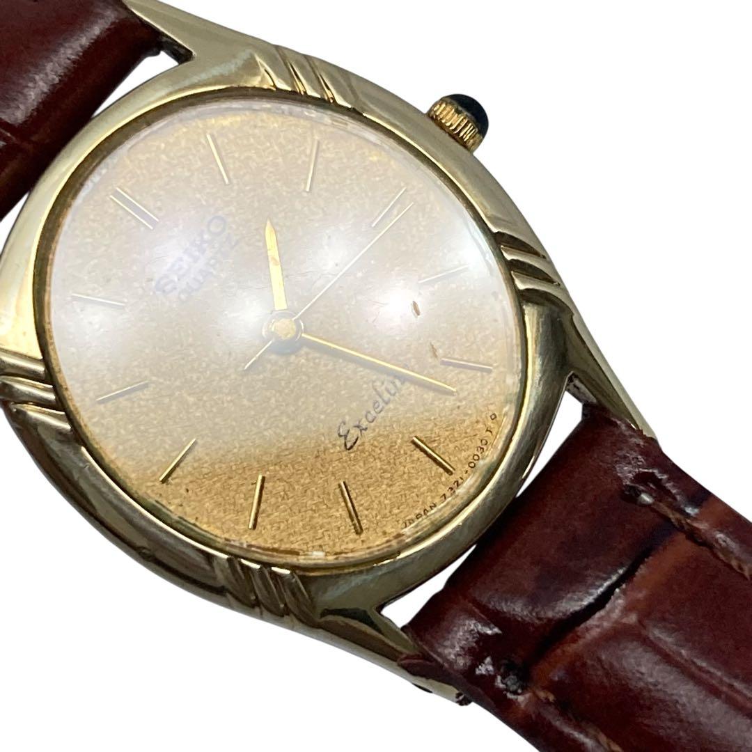 Ⴤ1344 ꕤSEIKO エクセリーヌ 金張り 腕時計 オーバル 3針 クォーツ