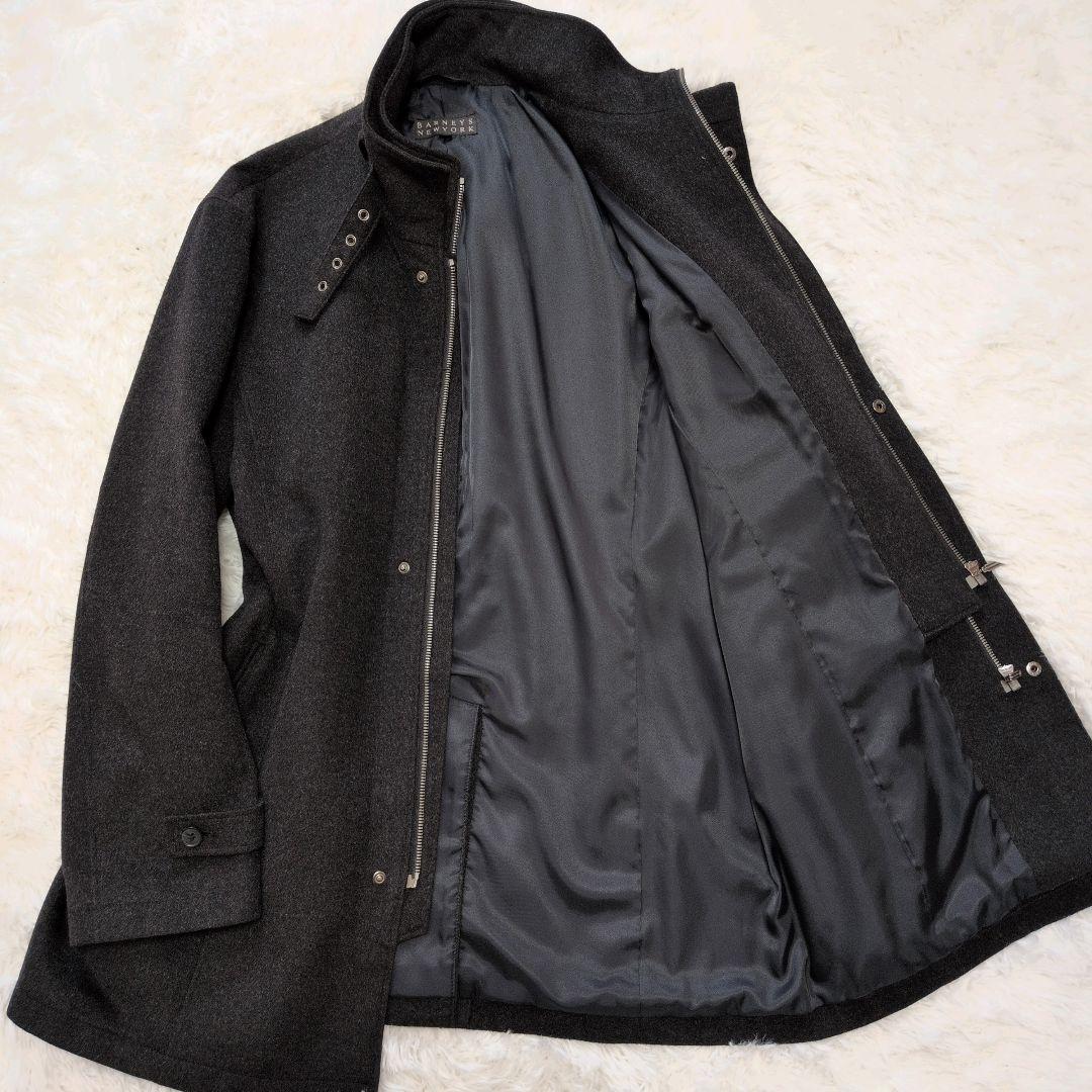 【極美品】バーニーズニューヨーク☆カシミヤ　二重ジップ　コート　メンズ