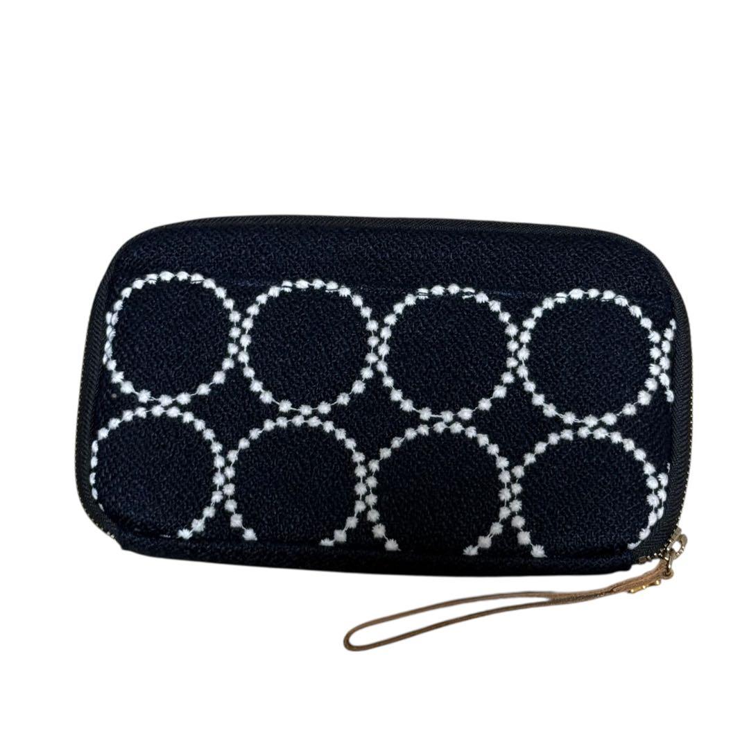 未使用　ミナペルホネンひきだしポーチ姉tambourineネイビー×ホワイト