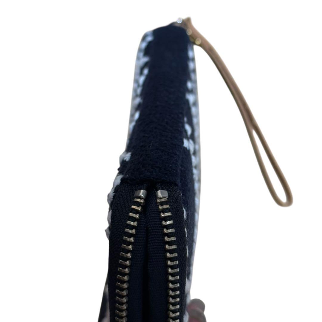 未使用　ミナペルホネンひきだしポーチ姉tambourineネイビー×ホワイト