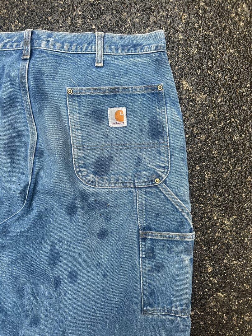 か*じ様 Carhartt B07 DNMカーゴパンツ ダメージ加工 ブルー 3
