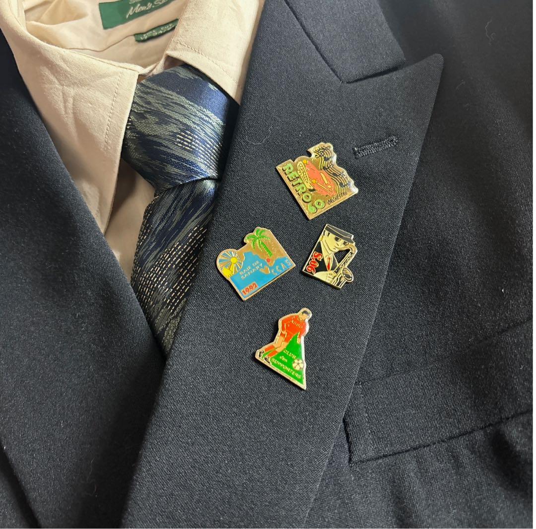 90s vintage レトロセットアップ スーツ ピンズ No.77