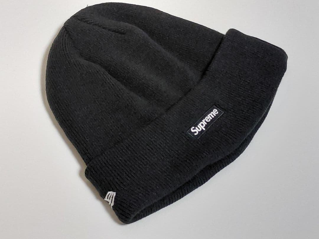 美品　Supreme　New Era　S Logoツノ　Beanie　ブラック