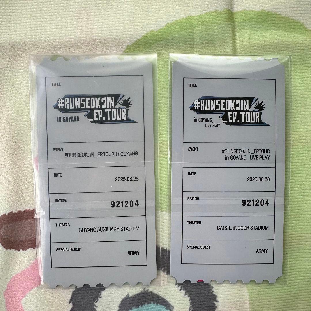 BTS 6.28 RUNSEOKJIN_EP.TOUR トレカ ジン 2枚