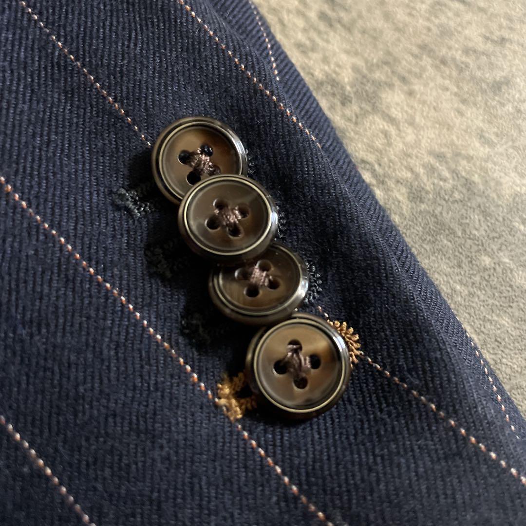 英国製 極上ウール ダブルブレストスーツ × LOUIS VUITTONネクタイ