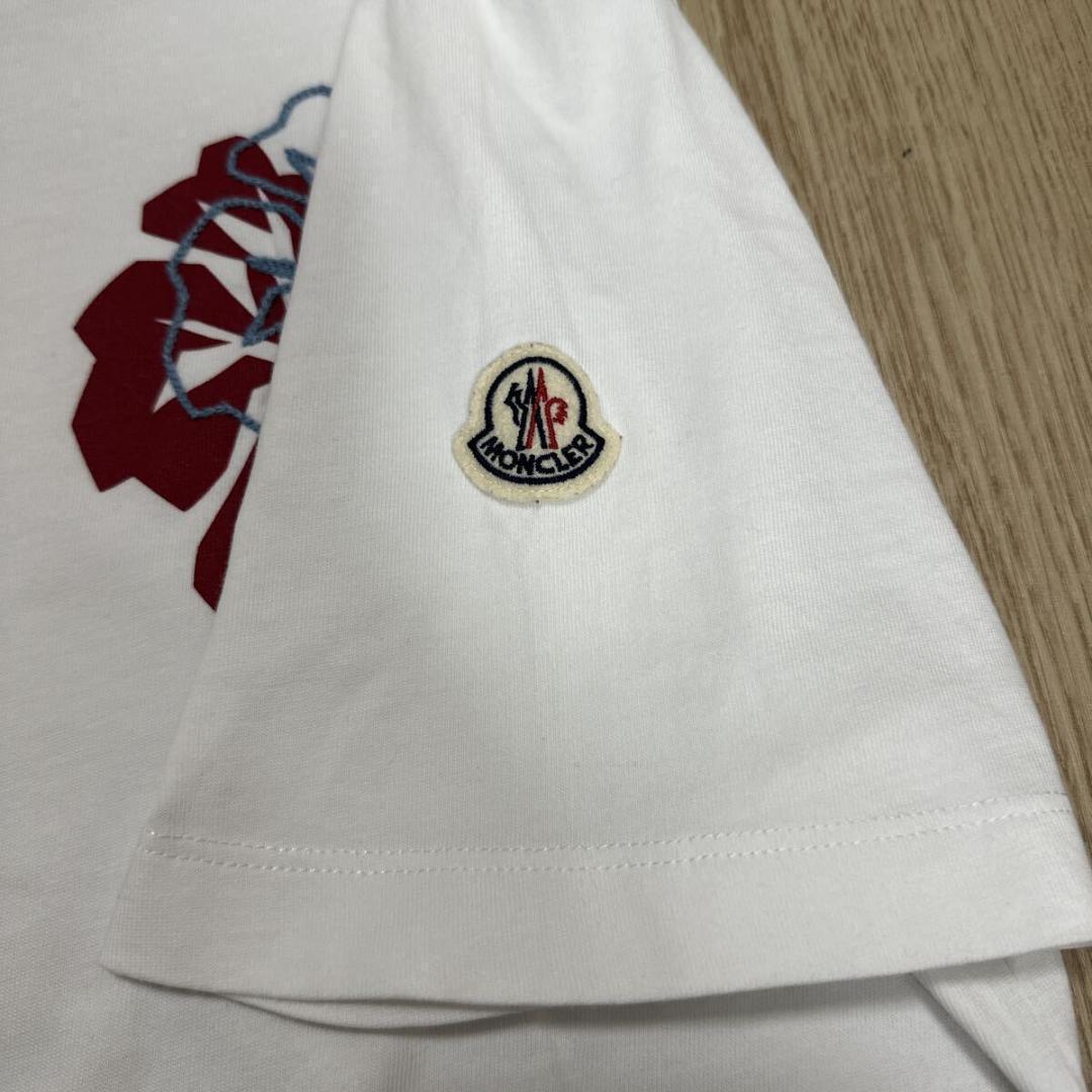 モンクレール 花柄 ワッペン Tシャツ size S ホワイト メンズ
