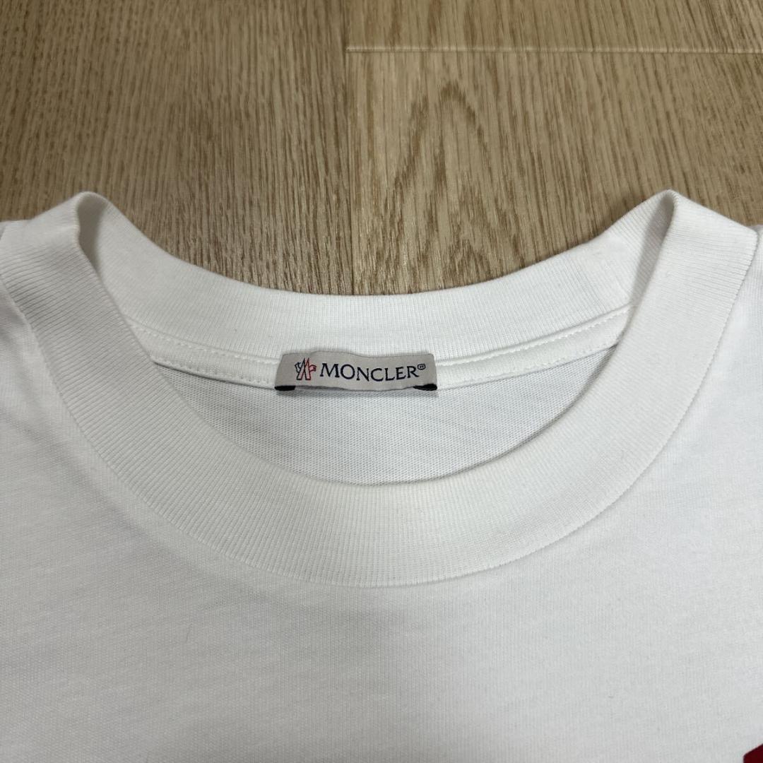 モンクレール 花柄 ワッペン Tシャツ size S ホワイト メンズ