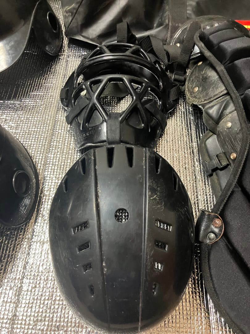 軟式野球用ヘルメット6個、プロテクター等