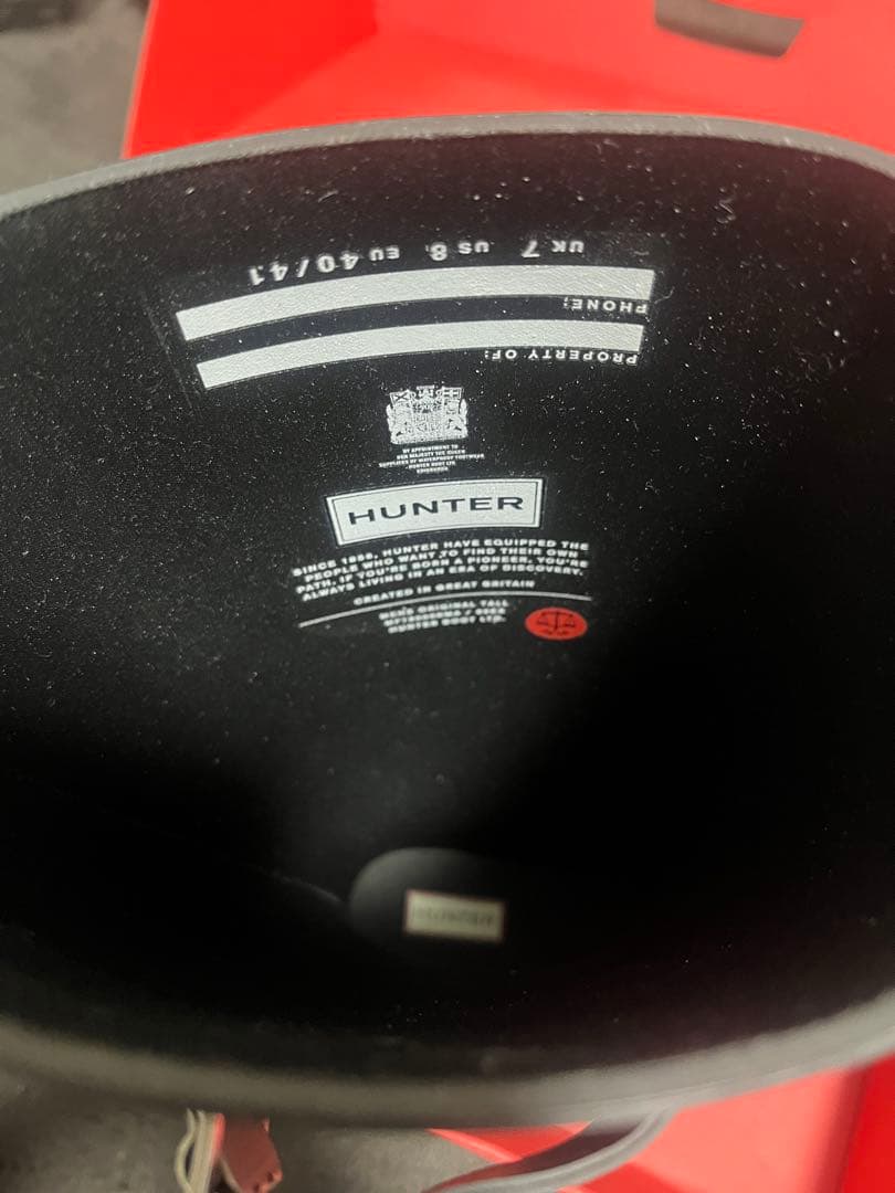 【25.5㎝】HUNTER ロング レインブーツ 雨靴 ブラック 黒