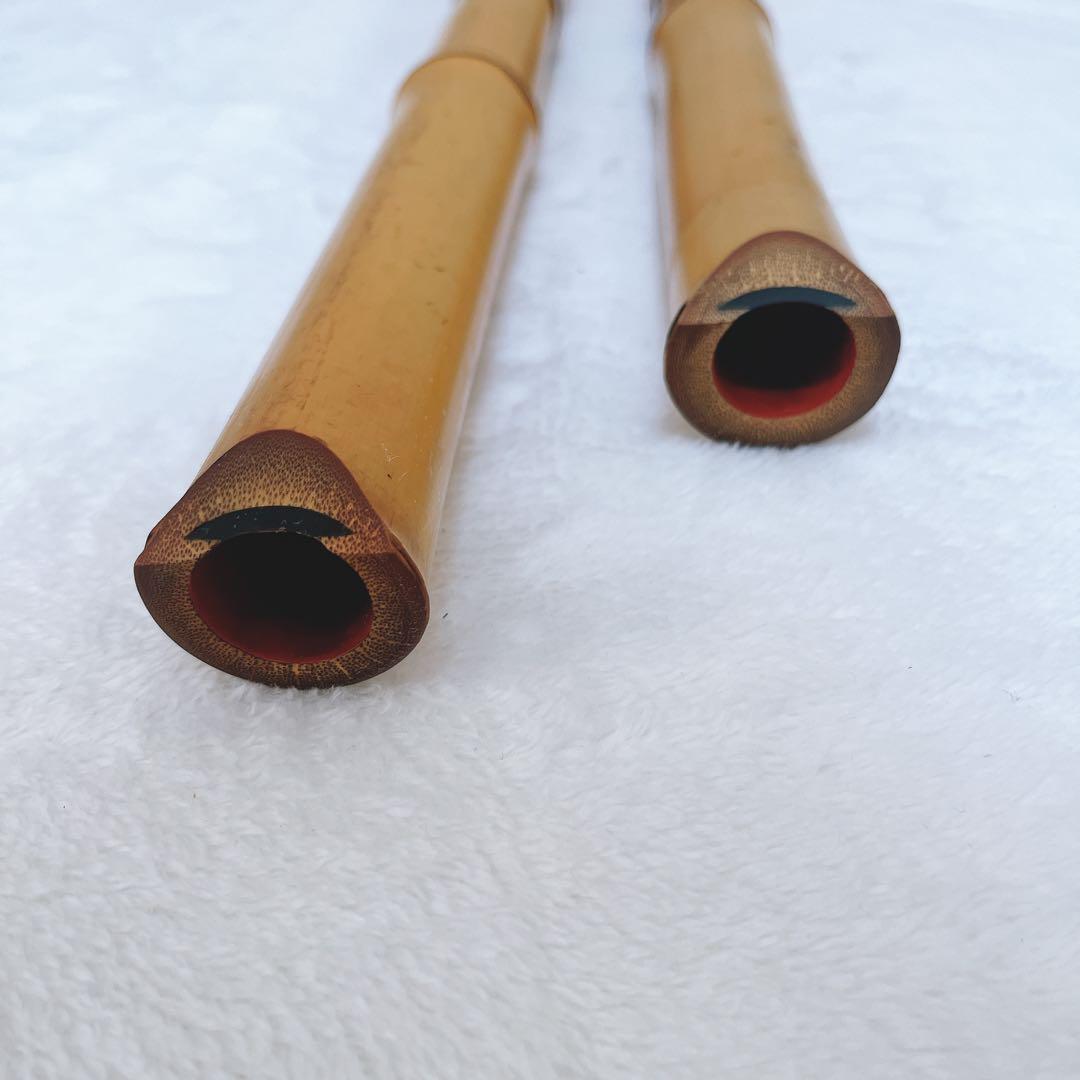 T*u様 尺八 都山流 深水銘 一尺八寸 一尺六寸 2本セット ハードケース付