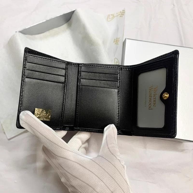 Vivienne Westwood 3つ折り財布 / ブラック/ゴールドロゴ
