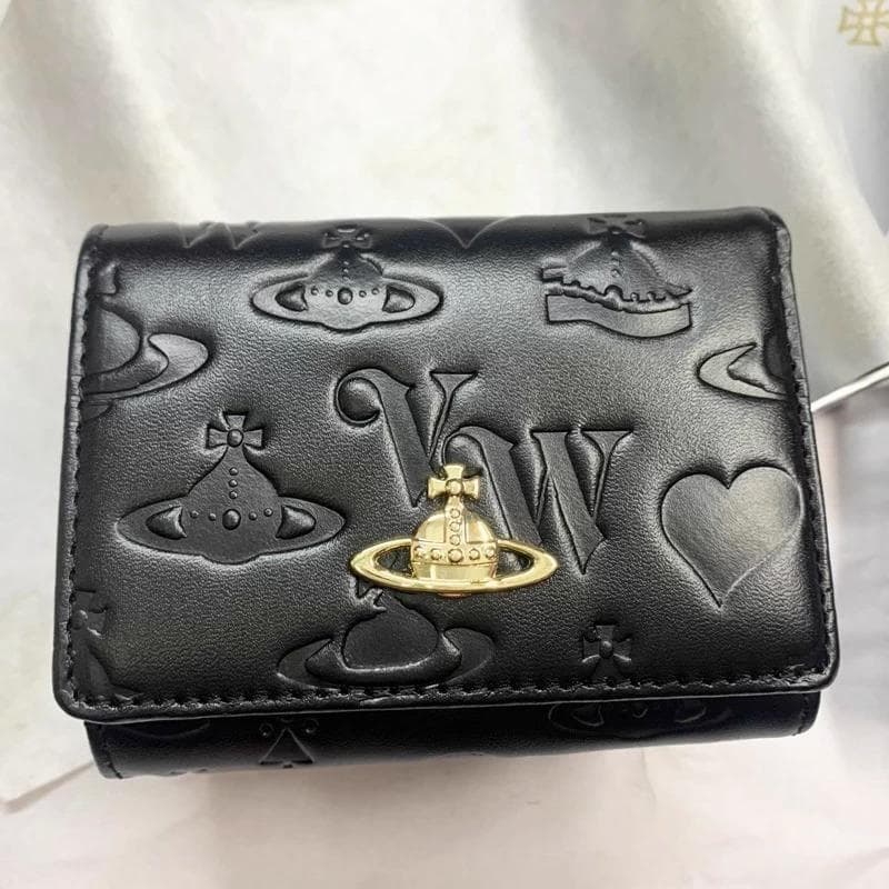 Vivienne Westwood 3つ折り財布 / ブラック/ゴールドロゴ
