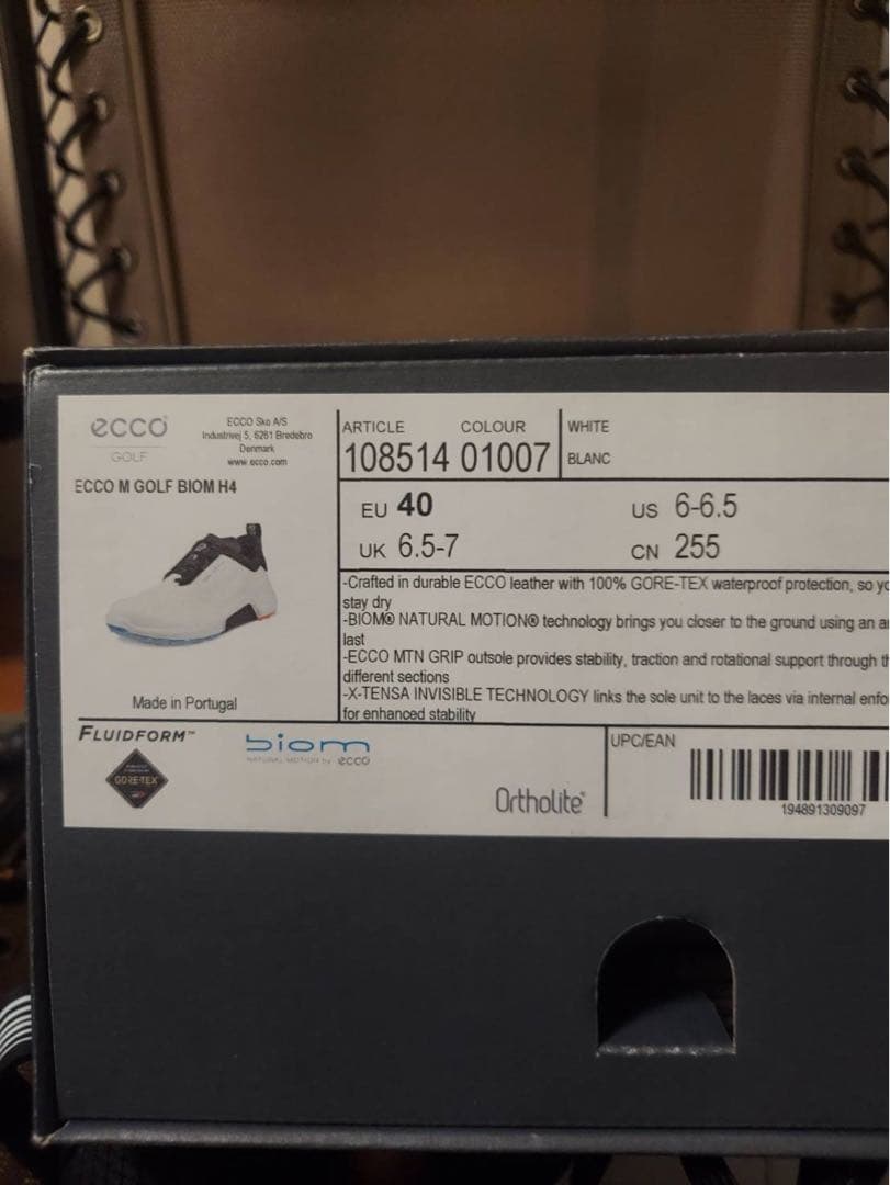 ECCO ゴルフシューズ ホワイト　40サイズ