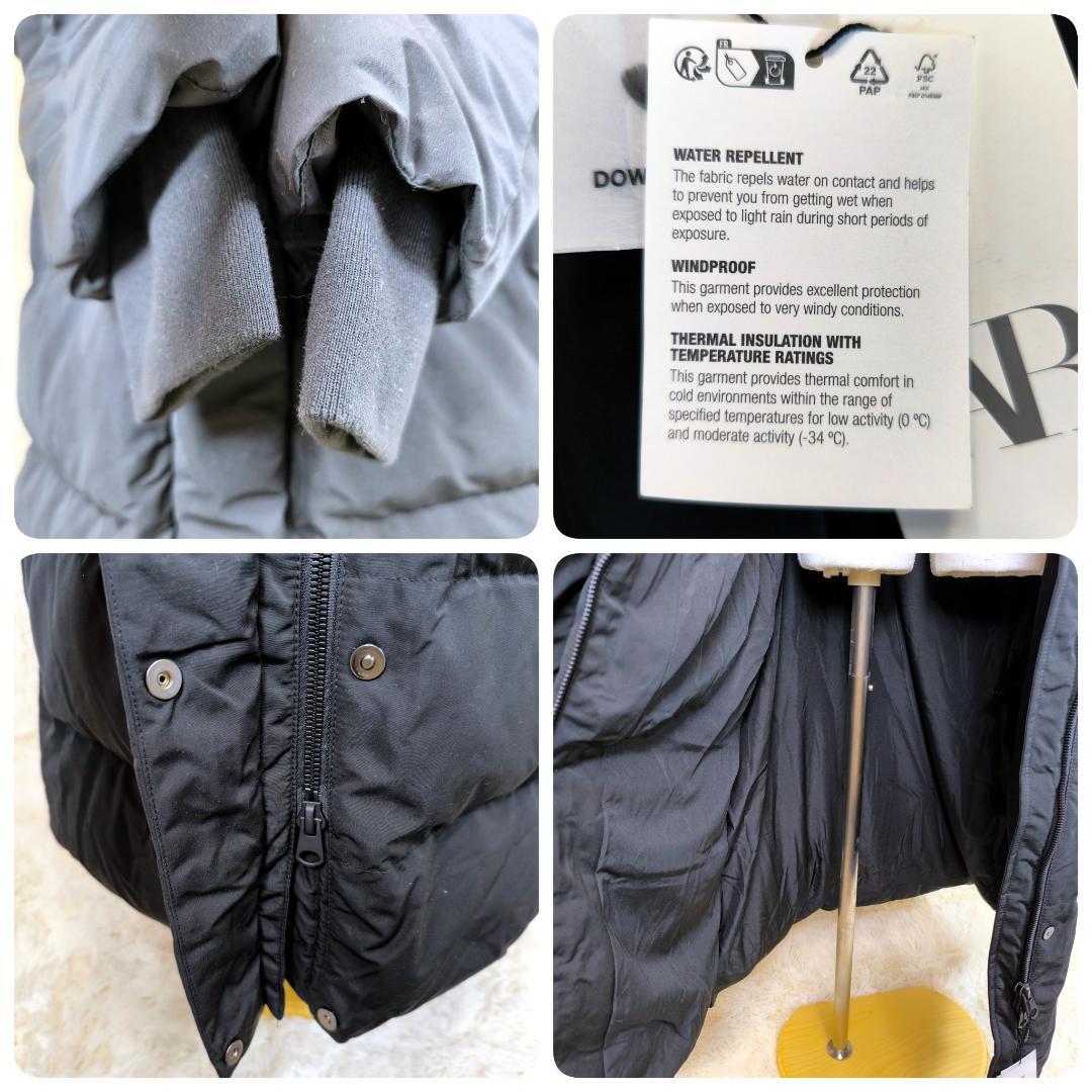 【新品タグ付き✨】ZARA　ザラ　ロング　ダウンコート　フード付　防風　防水　黒