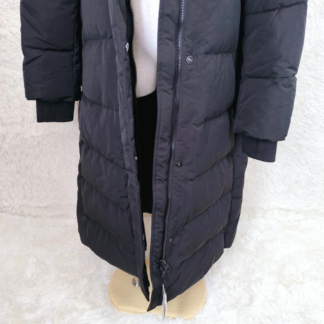 【新品タグ付き✨】ZARA　ザラ　ロング　ダウンコート　フード付　防風　防水　黒