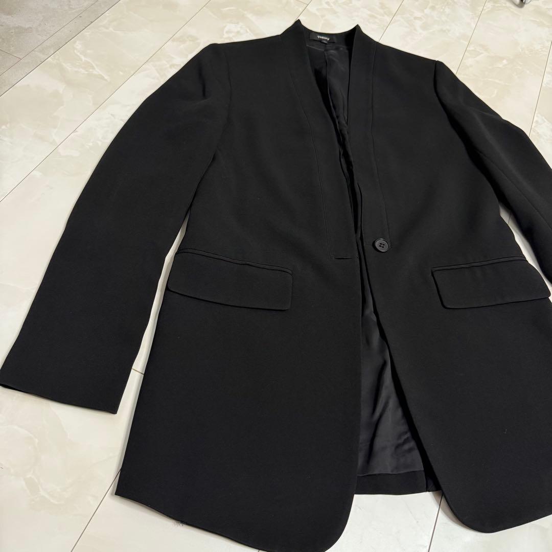 【theory】Synthetic Crepe Fluid Jacket 黒