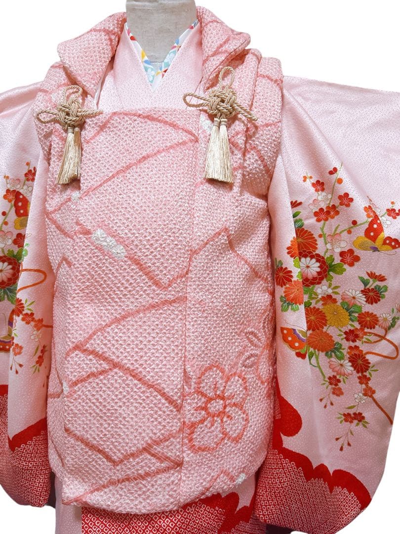 小さめ2歳から3歳用♡七五三　女の子　フルセット　正絹　総絞り被布