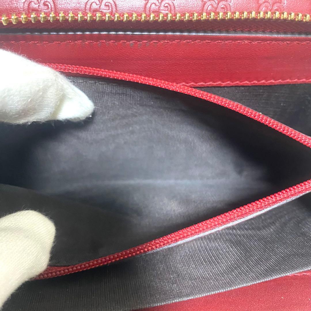 美品✨ GUCCI グッチ ラウンドファスナー二つ折り長財布　マイクロシマ