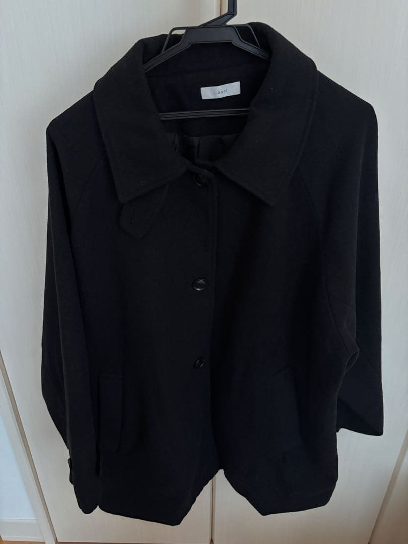 flaner ステンカラーコート　ブラック　M