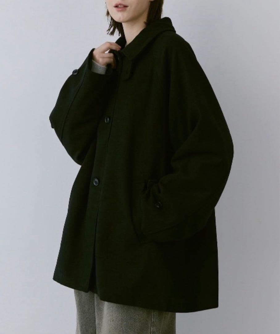 flaner ステンカラーコート　ブラック　M