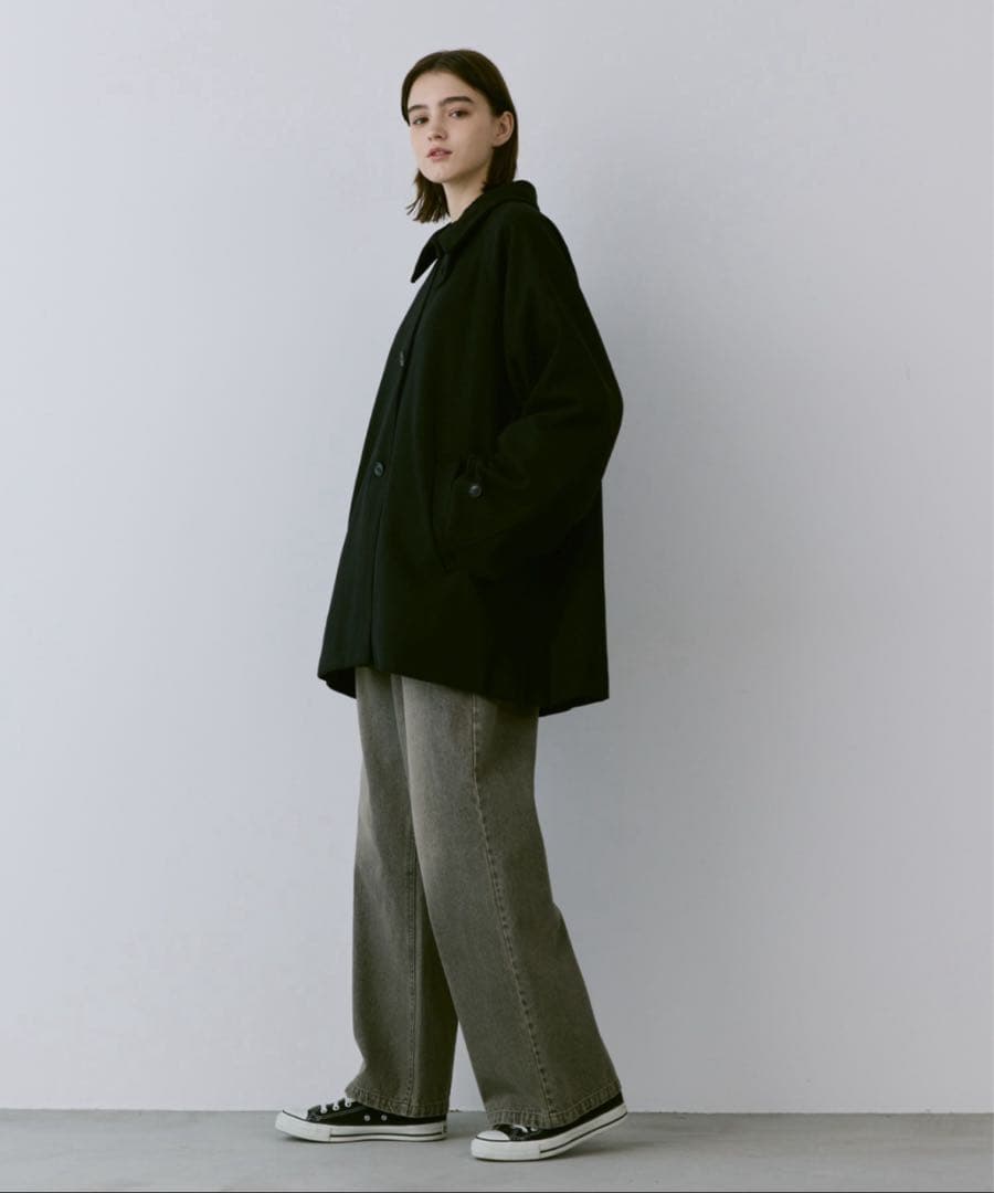 flaner ステンカラーコート　ブラック　M