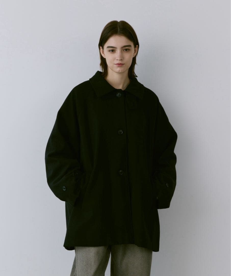 flaner ステンカラーコート　ブラック　M