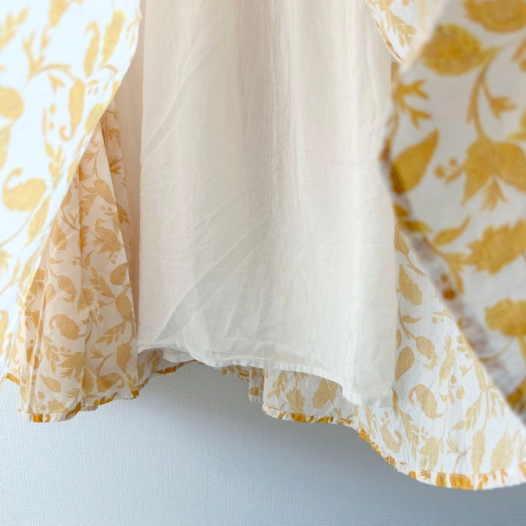 マリハ　セレナーデのドレス　ロングワンピース　半袖　イエロー　38