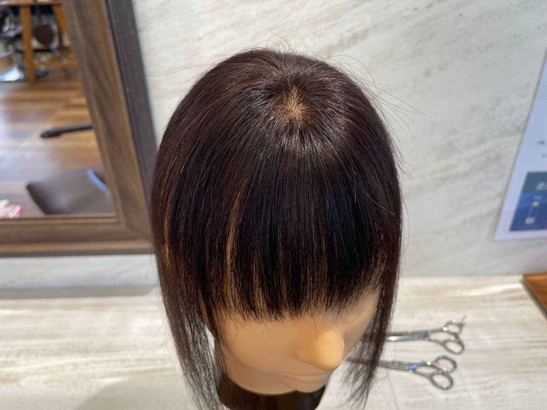 前髪カット人毛100%レミー毛ウィッグ