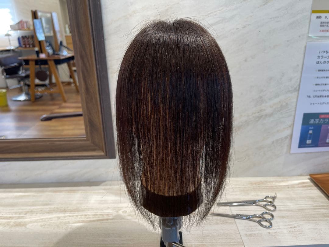 前髪カット人毛100%レミー毛ウィッグ