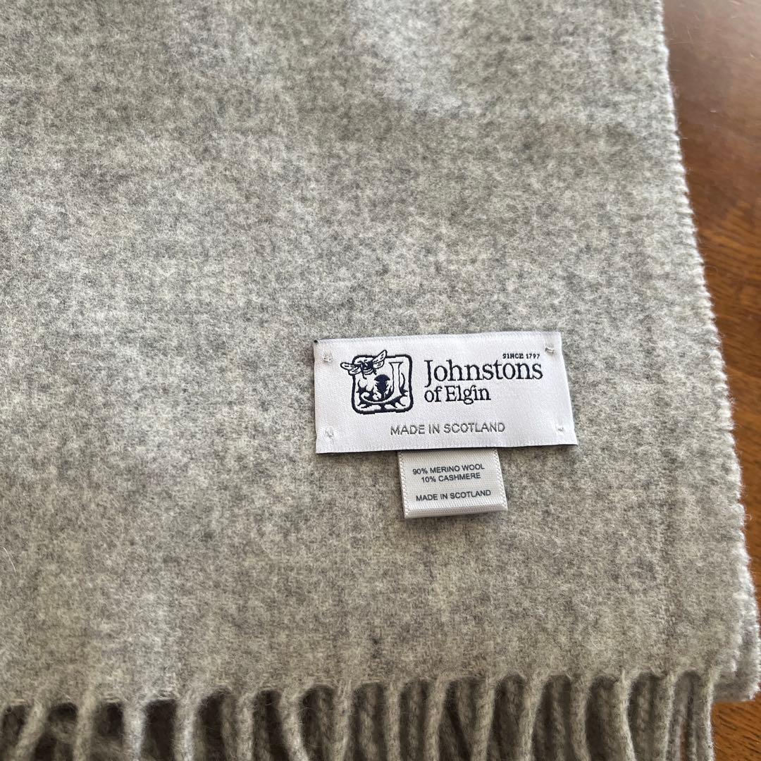 Johnstons of Elgin ウール ストール グレー