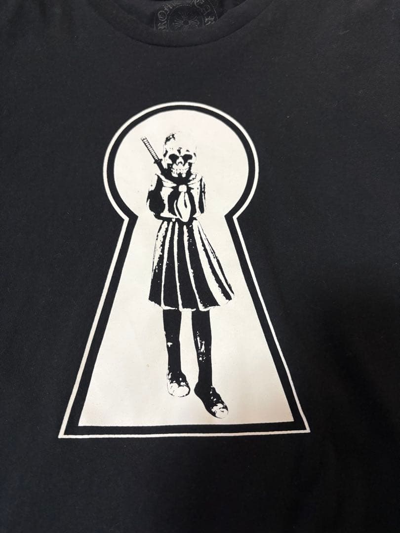 クロムハーツ　ドクロセーラ鍵穴デザイン 半袖Tシャツ 黒
