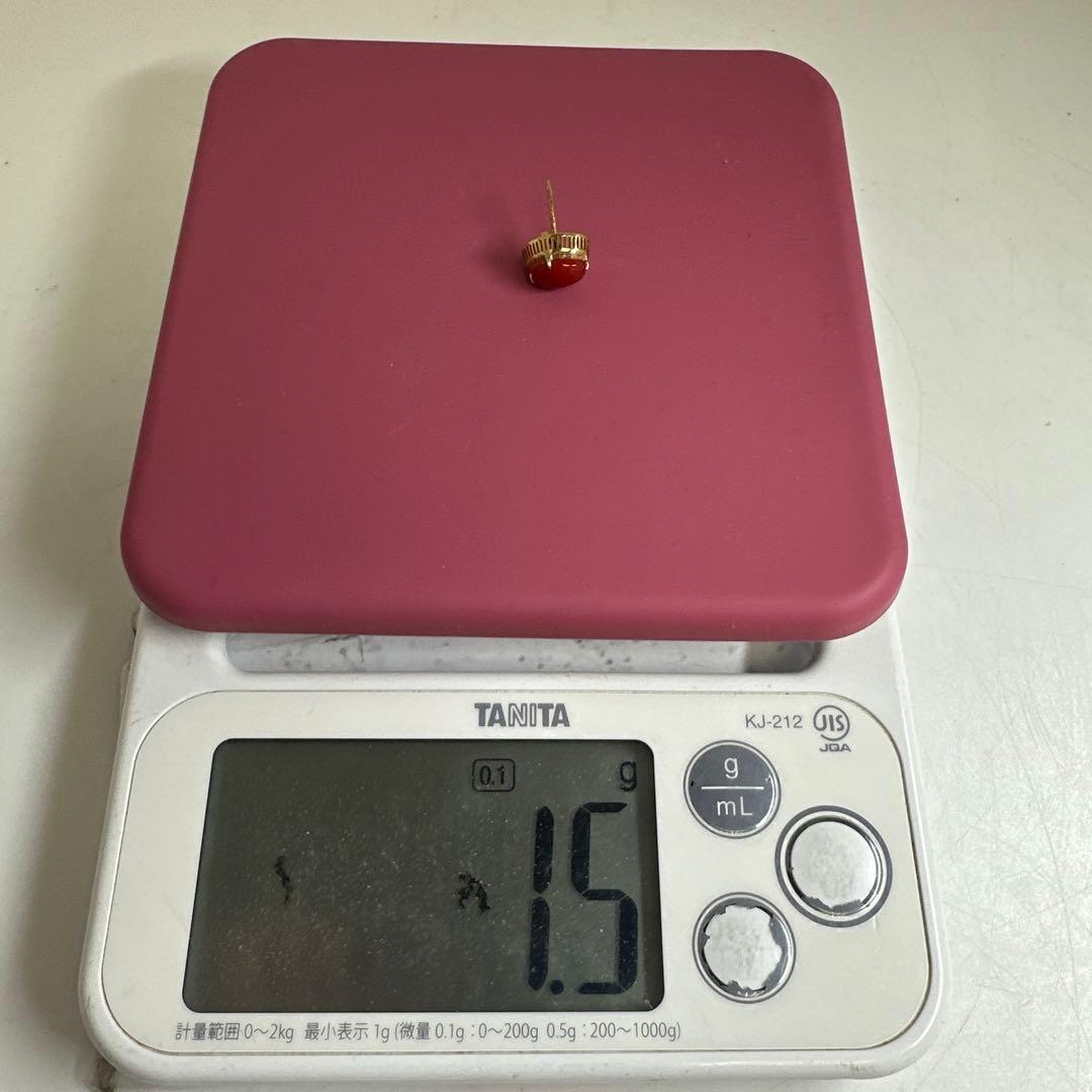K18刻印　本血赤珊瑚　タイピン　2.9g タルチ　東な8-0110☆2F