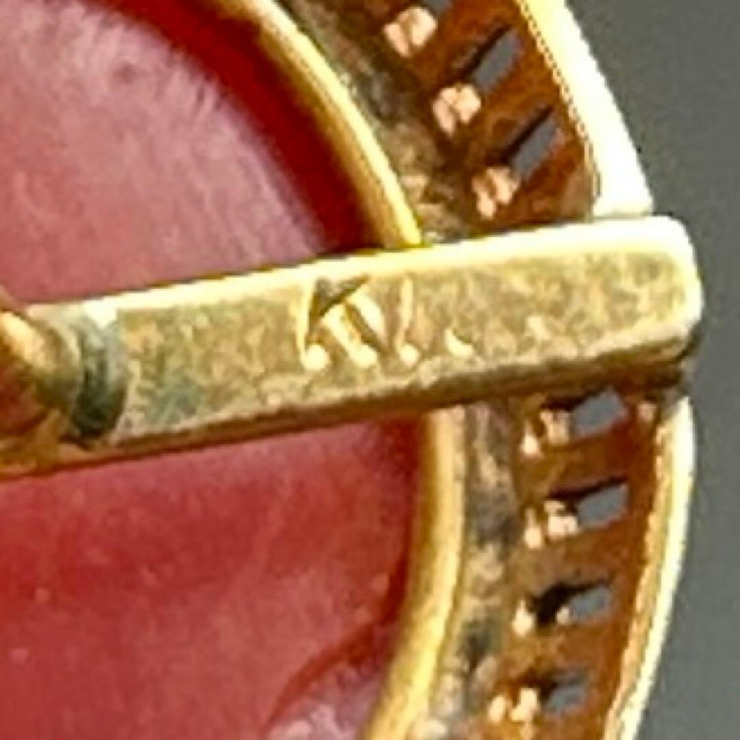 K18刻印　本血赤珊瑚　タイピン　2.9g タルチ　東な8-0110☆2F