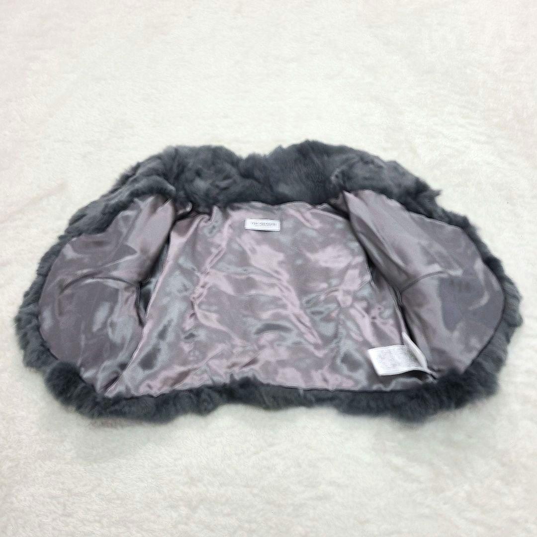 【高級】　イヴサロモン　リアルファー　レッキス　ラビット　ボレロ　ジャケット