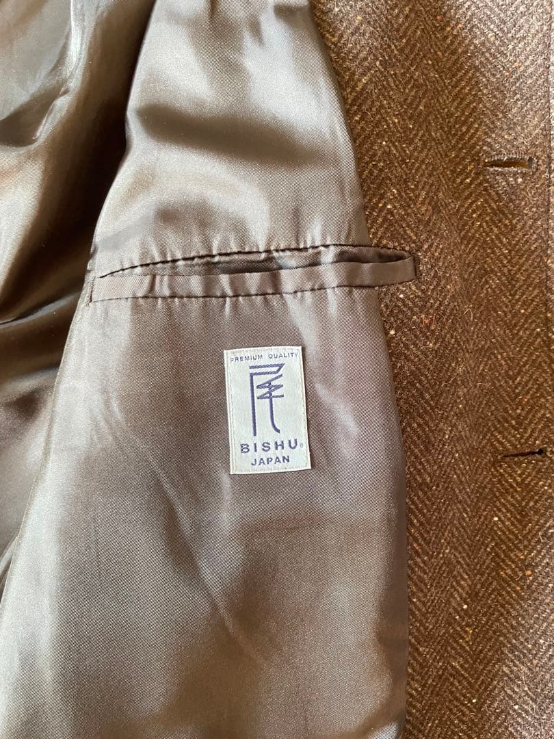 FREAK'S STORE 尾州ネップツイードステンカラーコート ブラウン