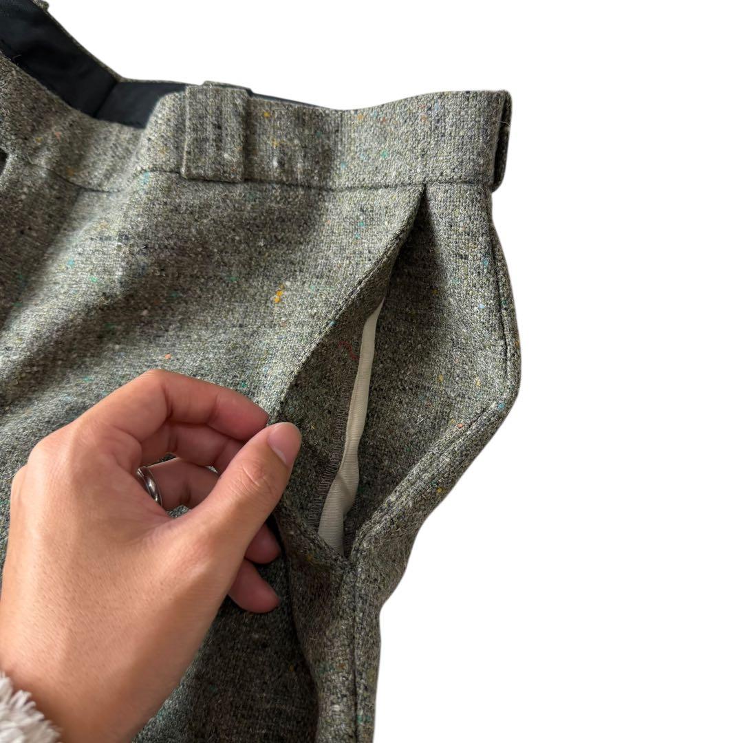 極上 ネップ カスリ 絣 ウール スラックス 70s