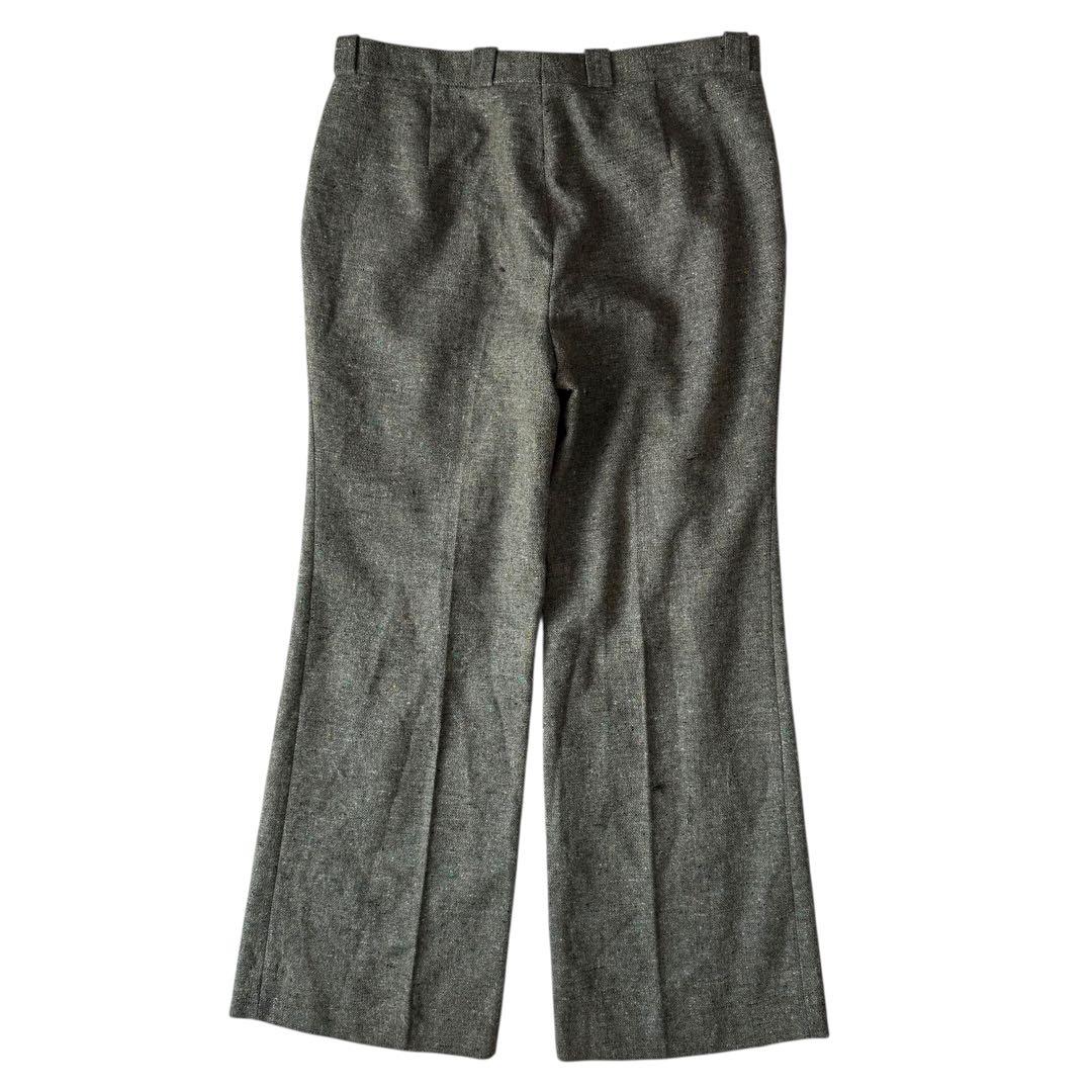 極上 ネップ カスリ 絣 ウール スラックス 70s