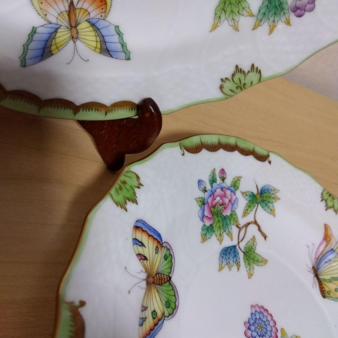 HEREND ヘレンド ヴィクトリアブーケ 18.7cm プレート 2枚　ペア