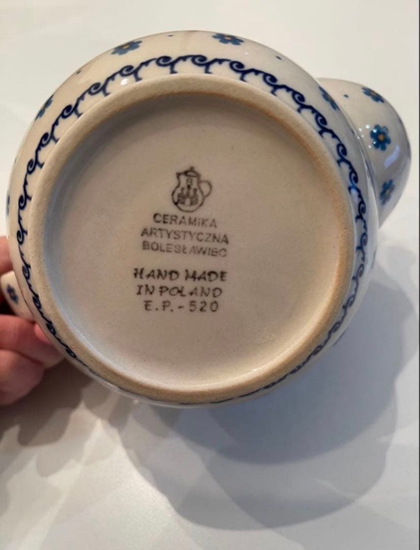 【てる猫】ポーリッシュポタリー　ティーポットとマグカップのセット