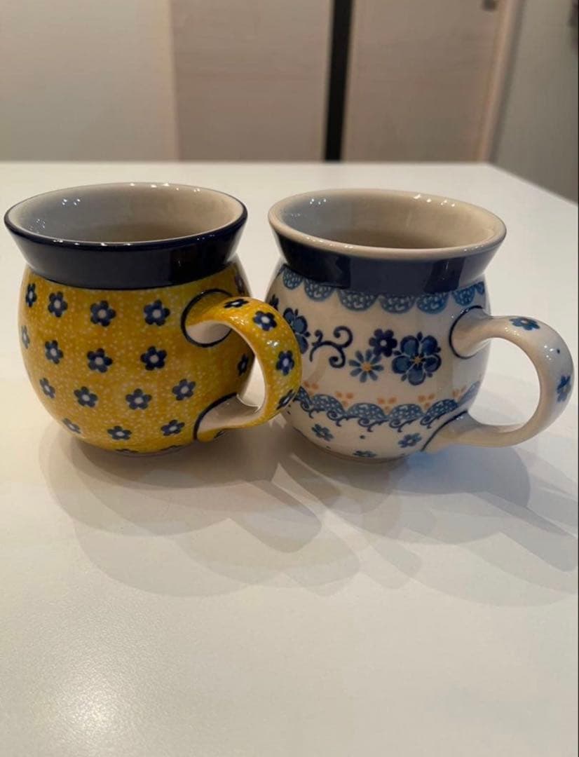 【てる猫】ポーリッシュポタリー　ティーポットとマグカップのセット