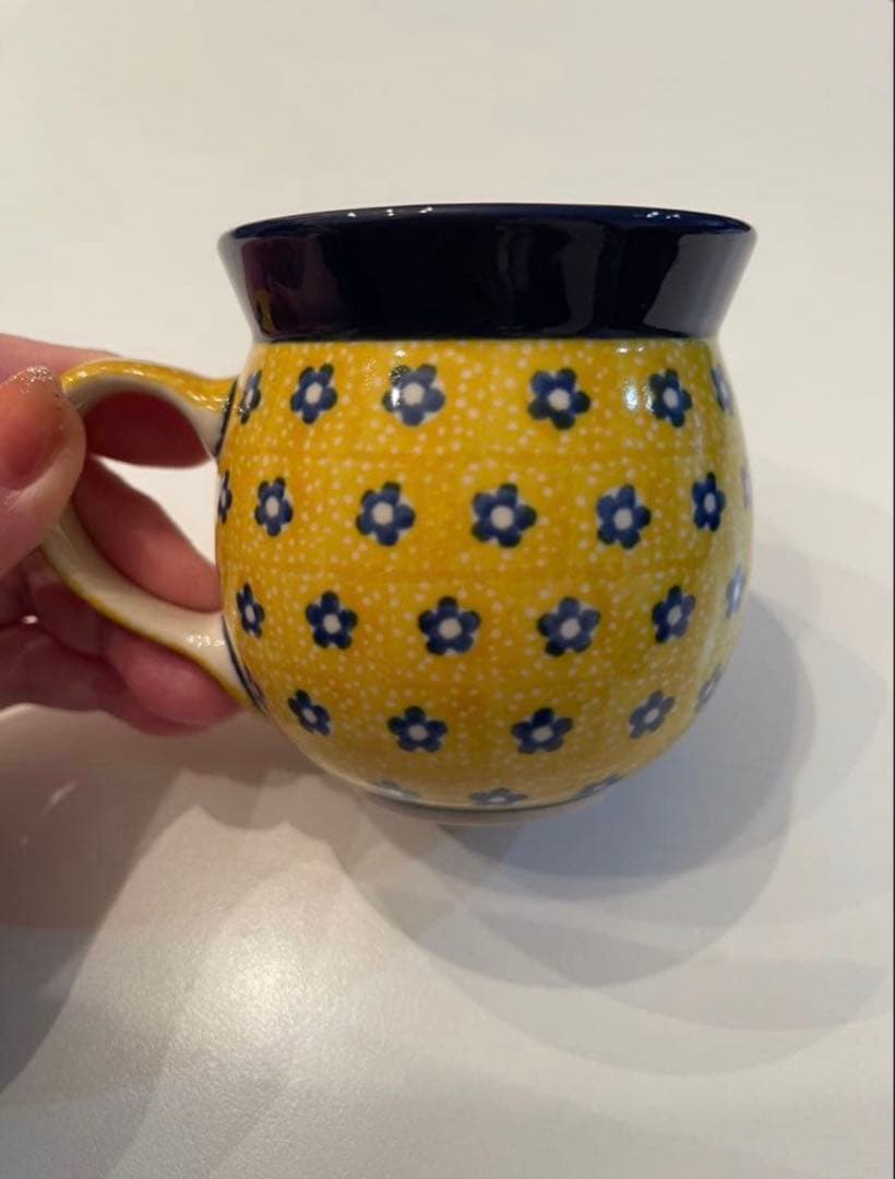 【てる猫】ポーリッシュポタリー　ティーポットとマグカップのセット