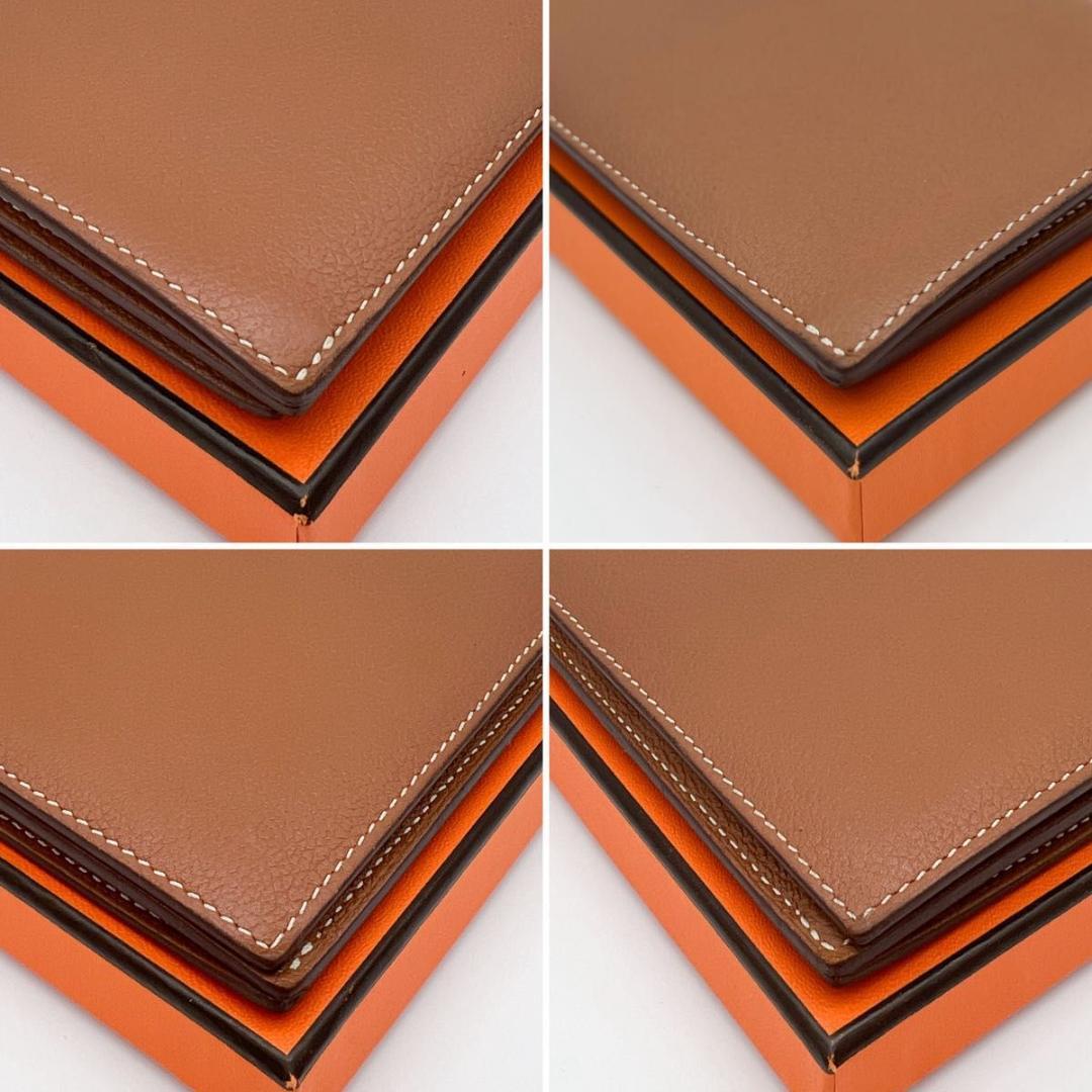 【美品 箱付き】エルメス シチズン ツイル ロング シルクイン 長財布 ブラウン