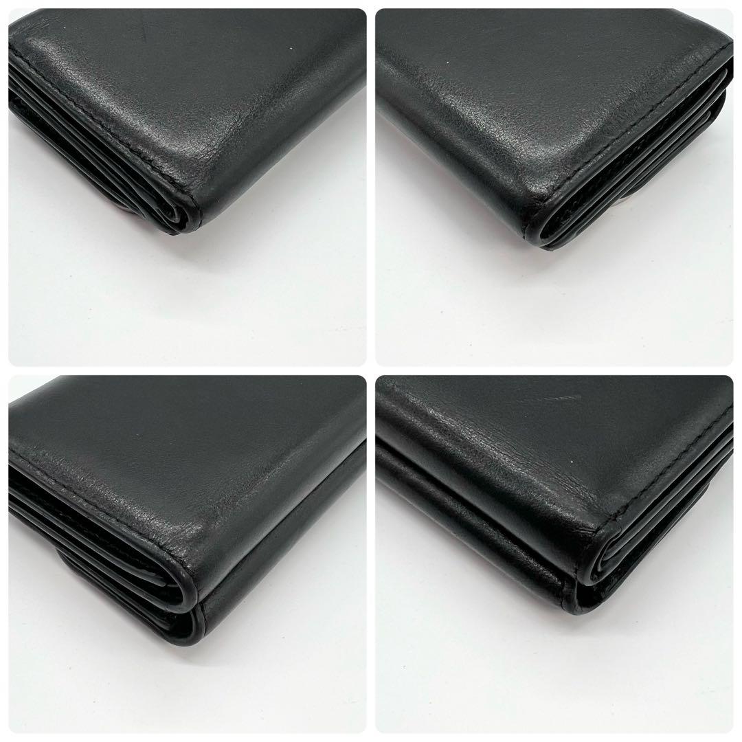 近年モデル✨DIESEL　三つ折り財布　Dロゴ　レザー　ブラック　コンパクト