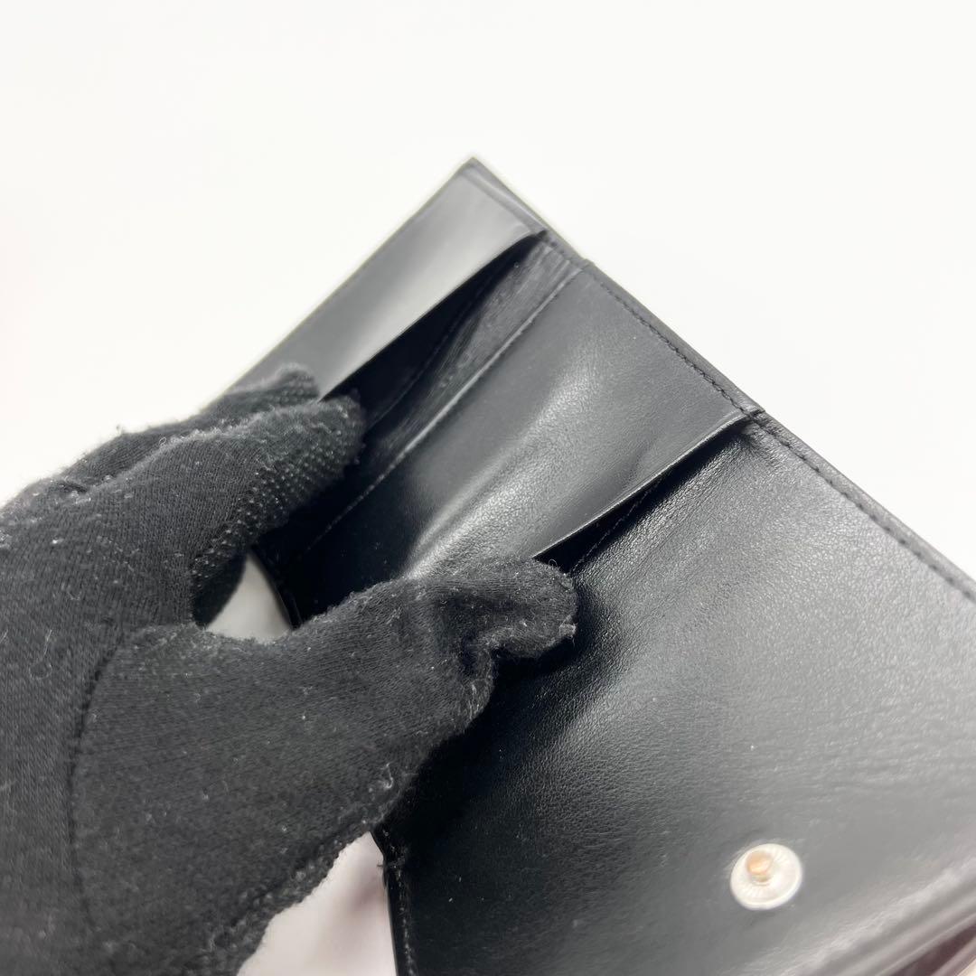 近年モデル✨DIESEL　三つ折り財布　Dロゴ　レザー　ブラック　コンパクト