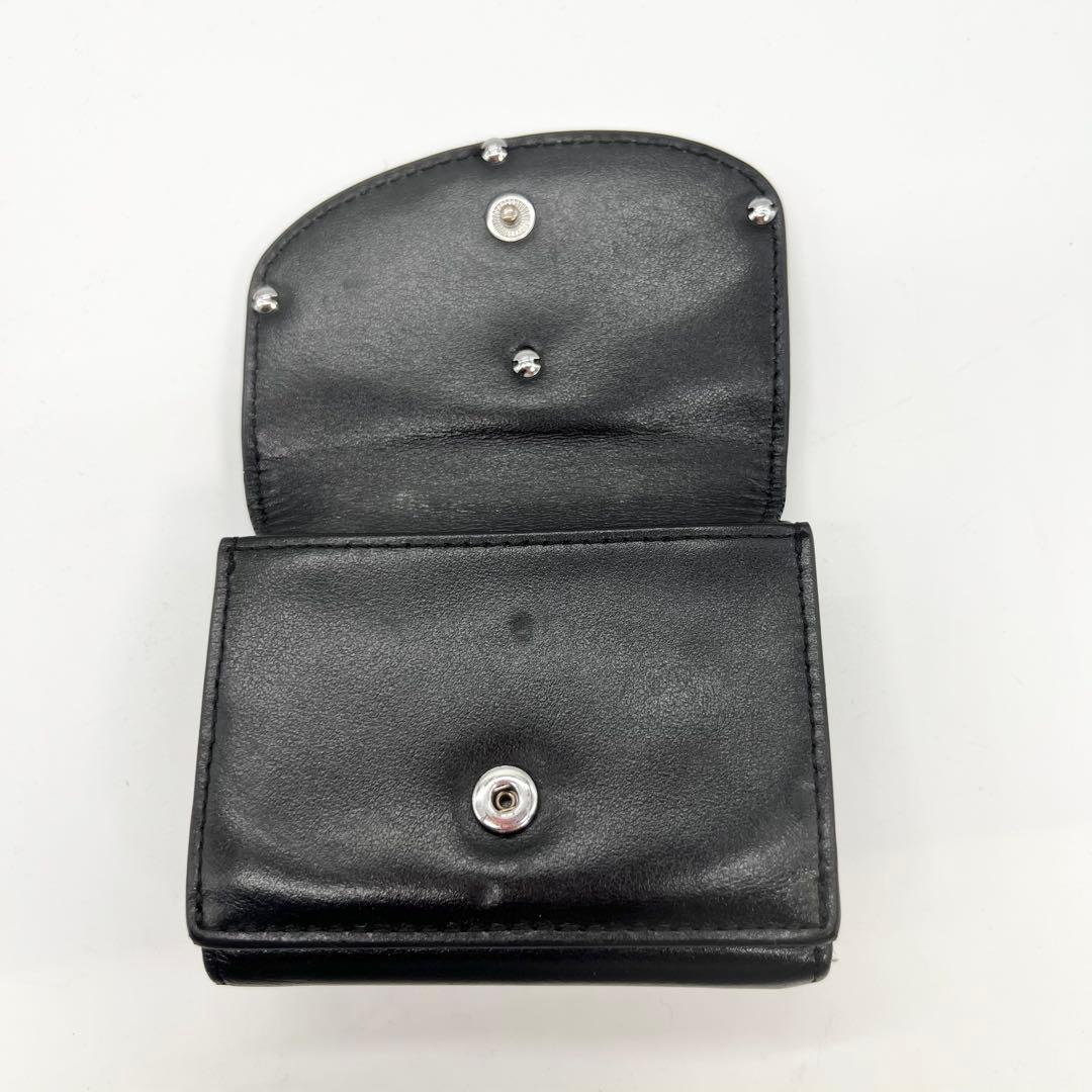 近年モデル✨DIESEL　三つ折り財布　Dロゴ　レザー　ブラック　コンパクト