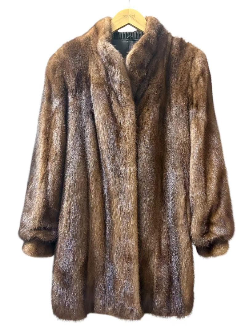 美品　SAGA MINK　ミンクコート　毛皮　毛質艶やか　パステルミンク　柔らか