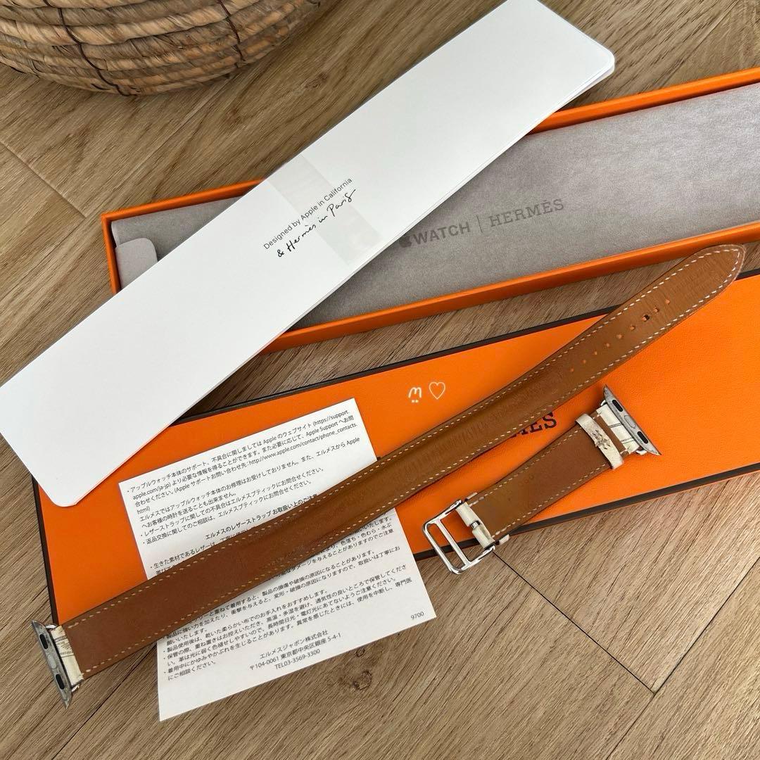 エルメス　ドゥブルトゥールレザーストラップ　アップルウォッチ替えベルト　バンド