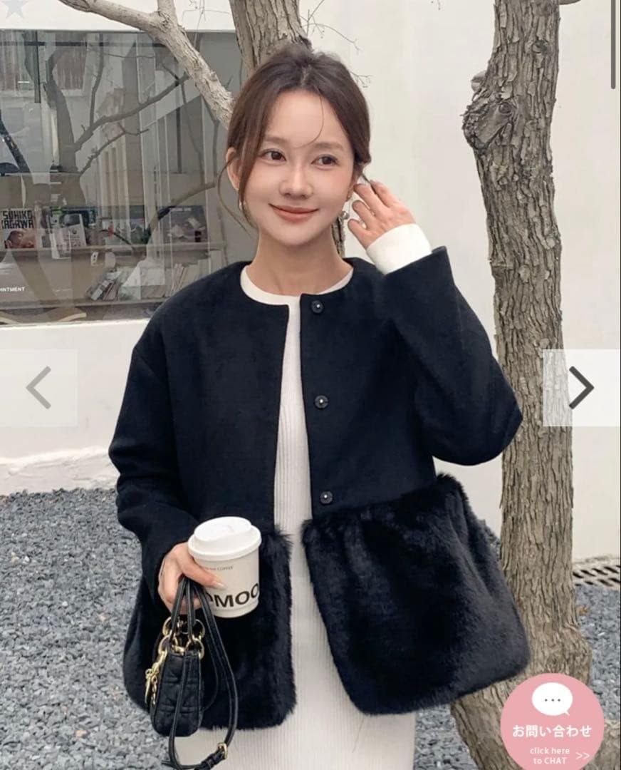 ジャケット・アウター birthday bash PEPLUM FUR DOCKING COAT