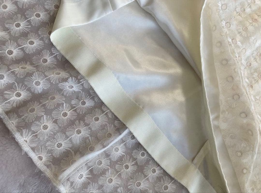 アナイ　ANAYI ホワイト フラワー刺繍 ノースリーブ ロングワンピース 38