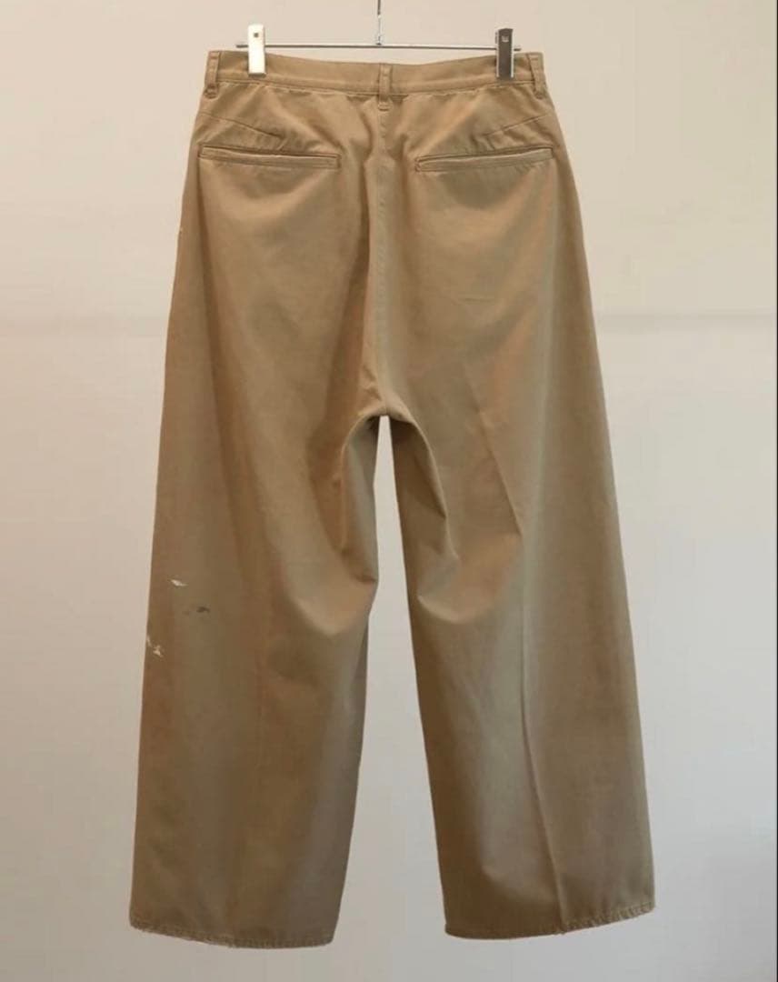 常田大希着用　ancellm リメイクワイドチノトラウザー　ダメージ